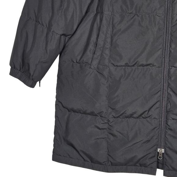Tommy Hilfiger Coat Womens XL Black Down Puffer Long Quilted Two Way Zip Winter - Picture 3 of 12